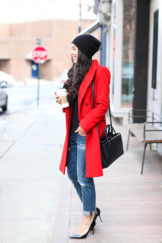 abrigo de invierno color rojo