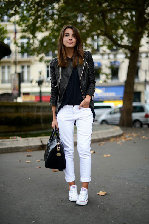outfit blanco y negro